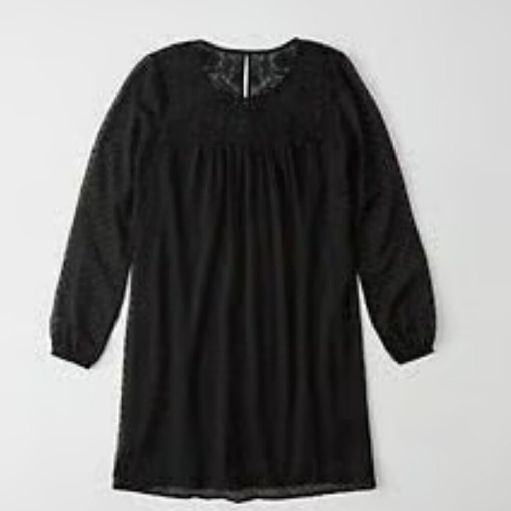 Abercrombie and Fitch - Black Embroidered Chiffon Dress